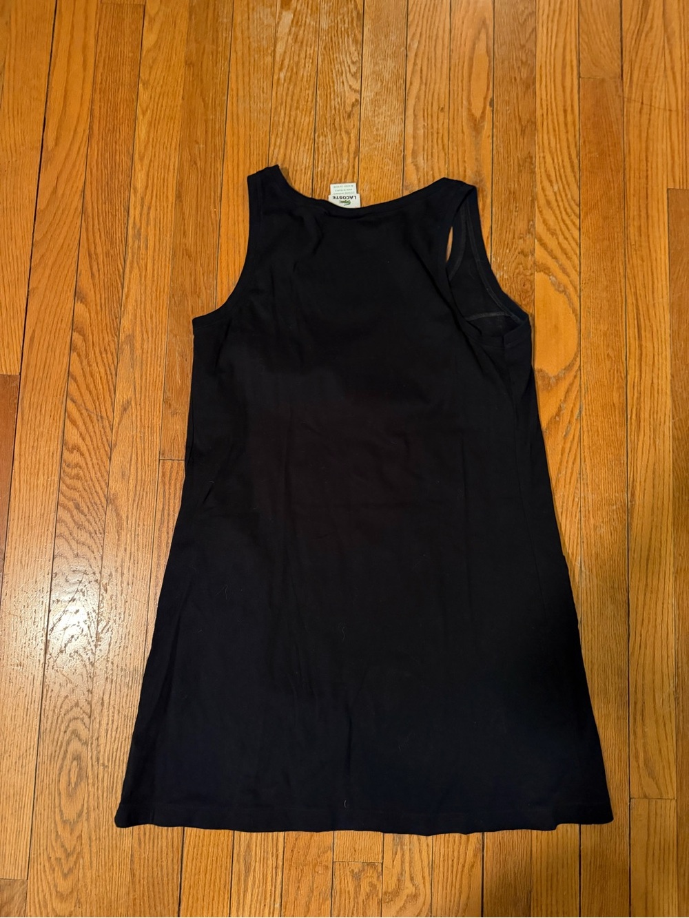 Lacoste Black Tank back cotton dress with Green Logo - Picture 3 of 4